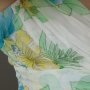 FC098 Banana Republic White Silk Wrap Floral Tunic Blouse