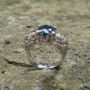 JS093 NATURAL LONDON BLUE TOPAZ STERLING 925 SILVER RING SZ 6.25