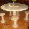 Meja marmer antik, bisa puter tengah