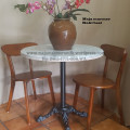 Meja restoran marmer kaki besi