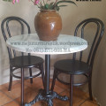 Meja restoran marmer kaki besi