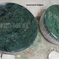 Meja pajangan marmer hijau diameter 65cm