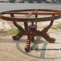Meja marmer hijau bundar, diameter 125cm