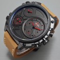 Jam Tangan Harley Davidson Tripel Time Tali Kulit ( Model Expedition )