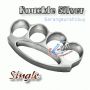 Knuckle Tinju Besi Krakeling Roti Kalung Single Silver Harga Murah 