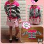 CDKD3 - Cardigan Anak Pink Stripe Black