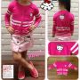 CDKDHK1 - Cardigan Anak Hello Kitty Pink Logo Stripe