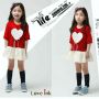 DRKD6 - Dress Kids Love Shirt Red Tutu White 
