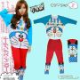 STDR29 - Setelan Doraemon Dot+Red Legging Aplikasi 