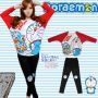 STDR30 - Setelan Batwing Doraemon Cute + Legging Black