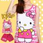 STHK117 - Setelan Hello Kitty Tanktop Full Print Font HK