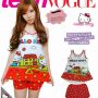 STHK134 - Setelan Kitty Kitty Tanktop Flower Red