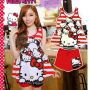 STHK143 - Setelan Tanktop Hello Kitty Salur Merah 