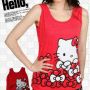 STHK150 - Setelan Tanktop Hello Kitty Red Ribbon