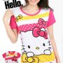 STHK195 - Setelan Hello Kitty Stripe Yellow Pink Dot 