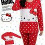 STHK217 - Setelan Hello Kitty Celana Panjang Red Polka Ribbon