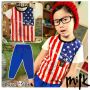 STKDL37 - Setelan Anak Lengan Pendek USA Blue