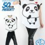 STLN14 - Setelan Batwing Panda Love Black and White 