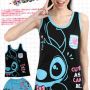 STST13 - Setelan Tanktop Stitch Blue On Black