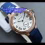 CARTIER Circle Blue Leather for Ladies