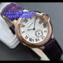 CARTIER Circle Purple Leather for Ladies