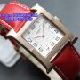 HERMES Square Red Leather for Ladies