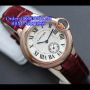 CARTIER Circle Maroon Leather for Ladies