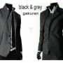 blazer gakuran p-5 abu dan hitam