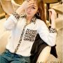 Baju Style Korea : White Leopard Blouse
