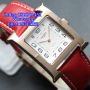 HERMES Square Red Leather for Ladies