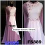 Dress Coklat Salem mix krem