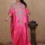 Kaftan Sateen Natali Full Swaroski Import Pink