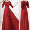 Long Dress Natal  Valencia Red Maxi D5052-01