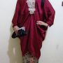 Kaftan Kerancang Bordir Marun