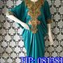 Tunik Kerancang Satin Biru Toska