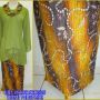 Satu Set Tunik Mawar Batik Hijau