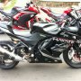 Jual Ninja 250 r 2010 hitam, full modif manis mulus