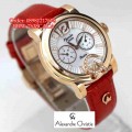 ALEXANDRE CHRISTIE 2347 Rose Gold Red Leather