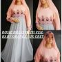 ROSIE DRESS WITH VEIL BABY ORANGE MIX GREY