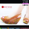 Sepatu Wedges Wanita Import - Red Wine BK230 Latte