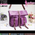 Tas Fashion Wanita - Dual Pocket Belt Slingbag Purple