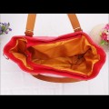 Tas Bahu Plus Slingbag Fashion Wanita - Red Combination Brown
