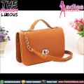 Tas Fashion Wanita - Brown Chain Rhombus Style Bag