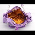 Tas Fashion Wanita - Purple Chain Rhombus Ribbon Bag