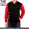 Jaket Polos Button Black Red