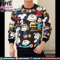 Sweater Pria Import - Black Snoopy Fullprint