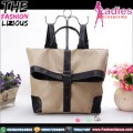Ransel Trendy Wanita - Single Belt Black List Bag