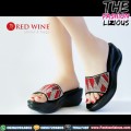 Sandal Wedges Wanita Import - Red Wine B623-10