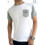 Kaos Fred Perry Pocket - White Gray