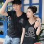  Kaos Vneck Couple Dot Skull